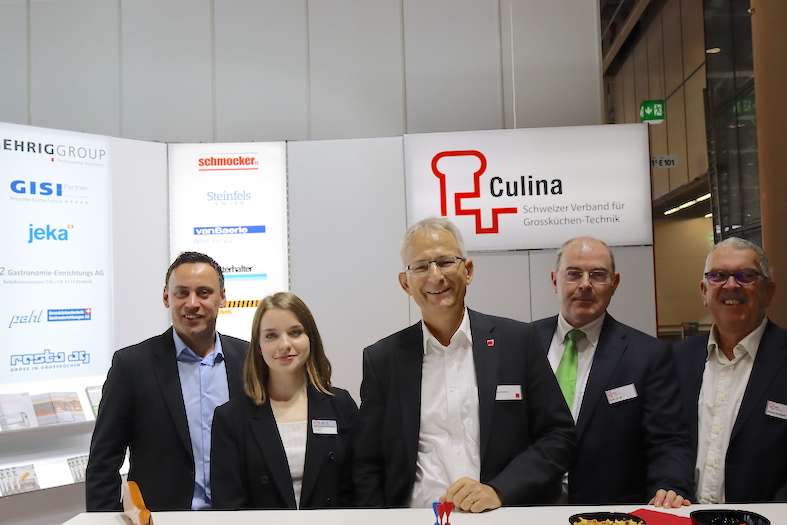 Culina Schweizer Verband für Grossküchen-Technik, Ivan Ragusa, Margarita Vitashik, Präsident Davor Bratoljic, Guido Uboldi und Samuel Schläpfer